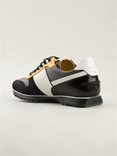 fendi sneakers black and yellow|fendi men's black sneakers.